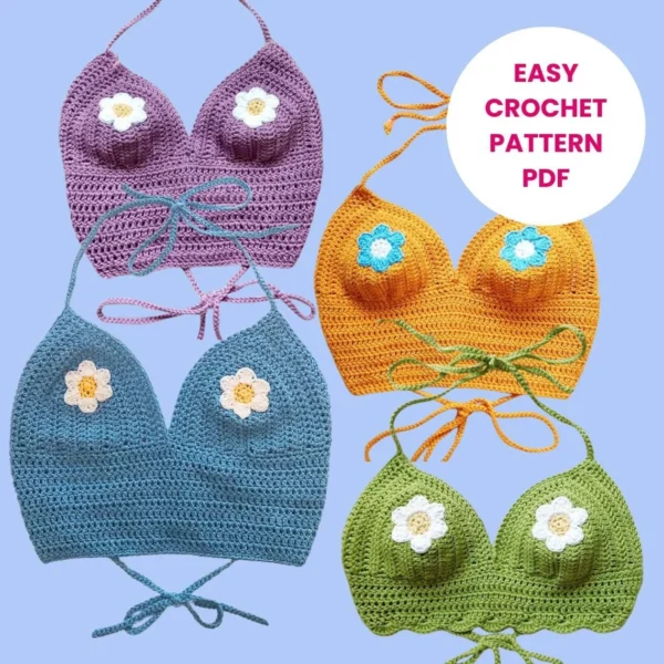 Summer Crochet Top With Flowers [PDF PATTERN]
